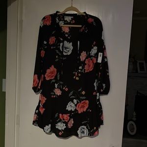 Floral Black Dress